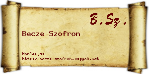 Becze Szofron névjegykártya